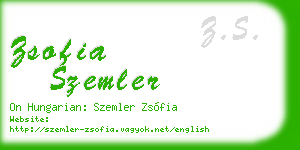 zsofia szemler business card